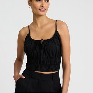 Express Black Ruched Crop Top